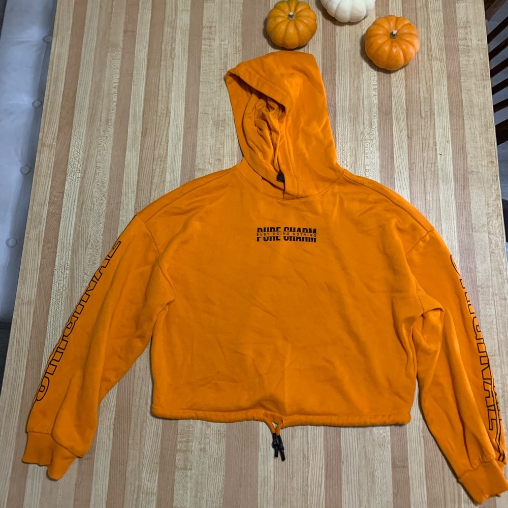 H&M Divided orange cropped hoodie